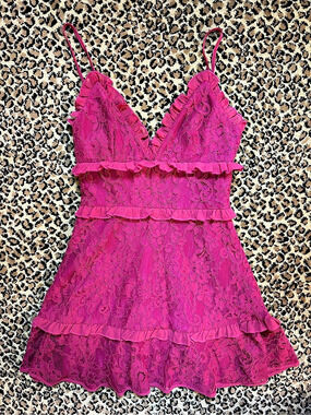 Lovers and Friends Hot Pink Lace Dress